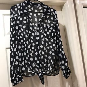 2/$30    
New Black & White Polka Dot Blouse